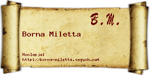 Borna Miletta névjegykártya
